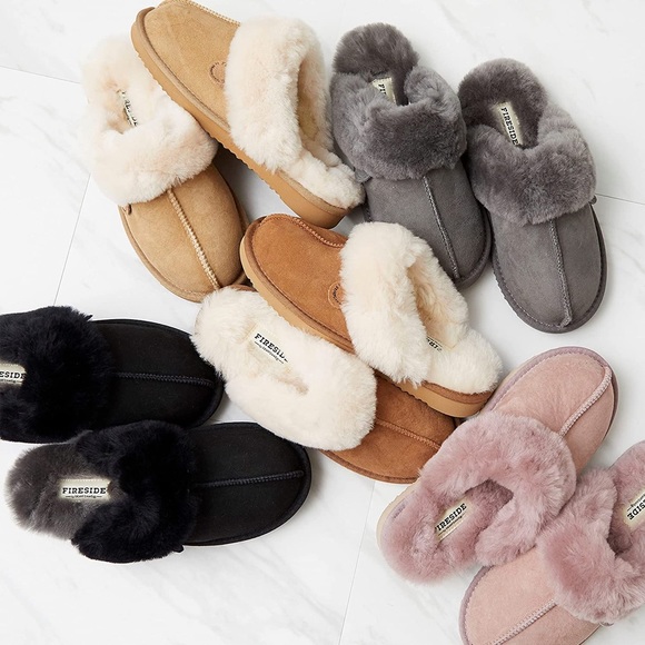 Women's Sydney Water Resistant Genuine Shearling Scuff Slippers - Picture 7 of 8